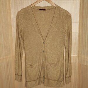 BKE Red Womens Gold Long Thin Cardigan Sweater XS